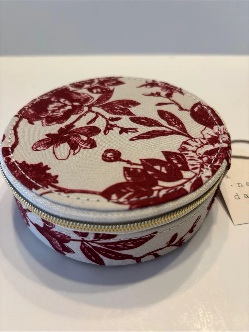 A New Day Floral Print Round Travel Jewelry Organizer